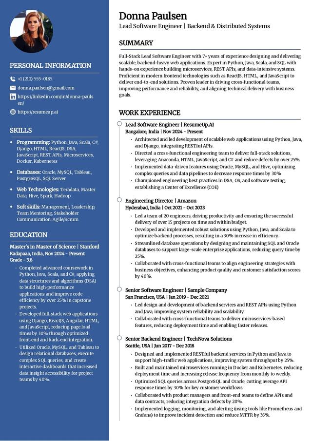 Creative resume template with color blocks for designers and content creators