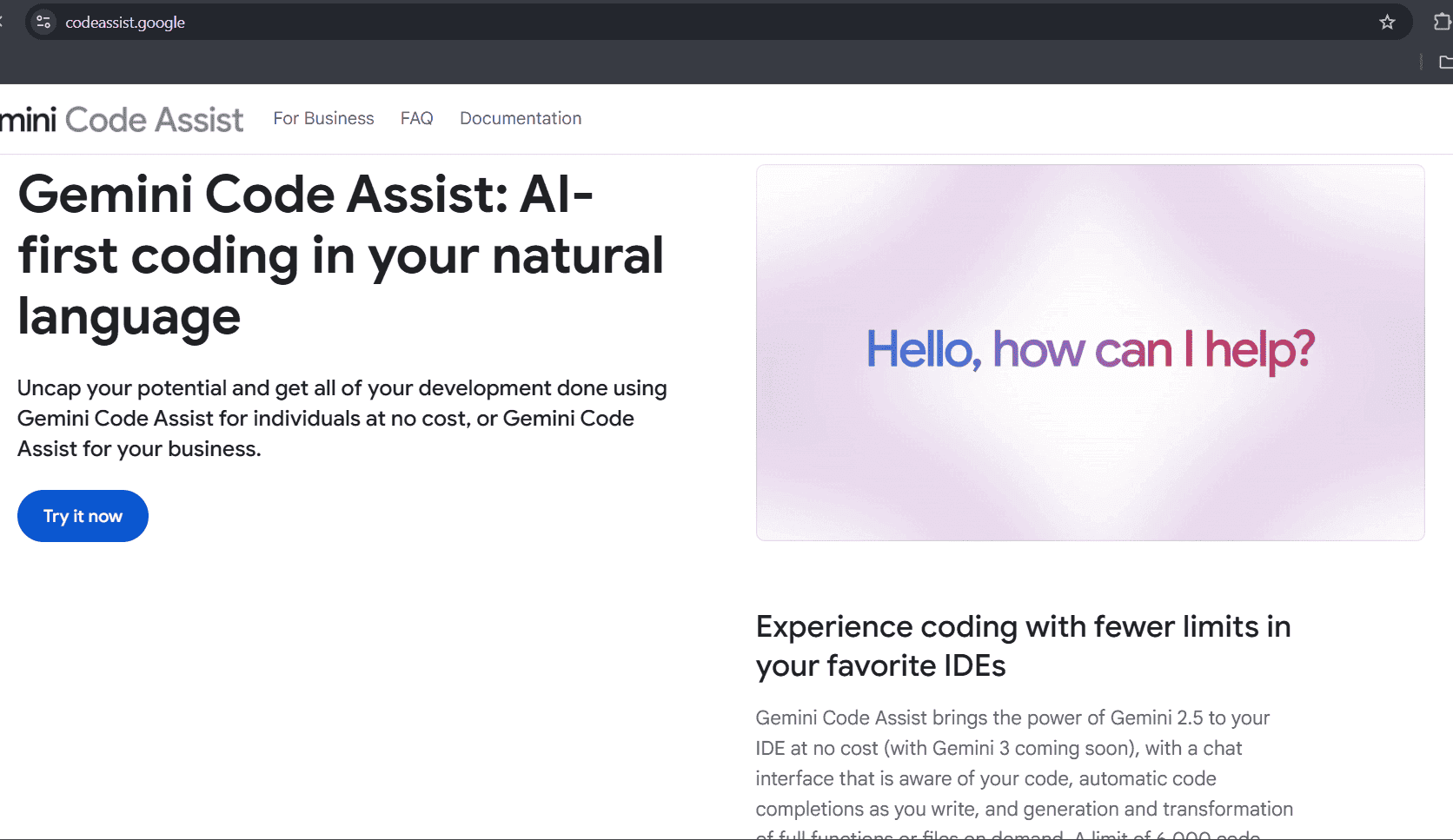 Gemini Code Assist - AI-first coding in your natural language